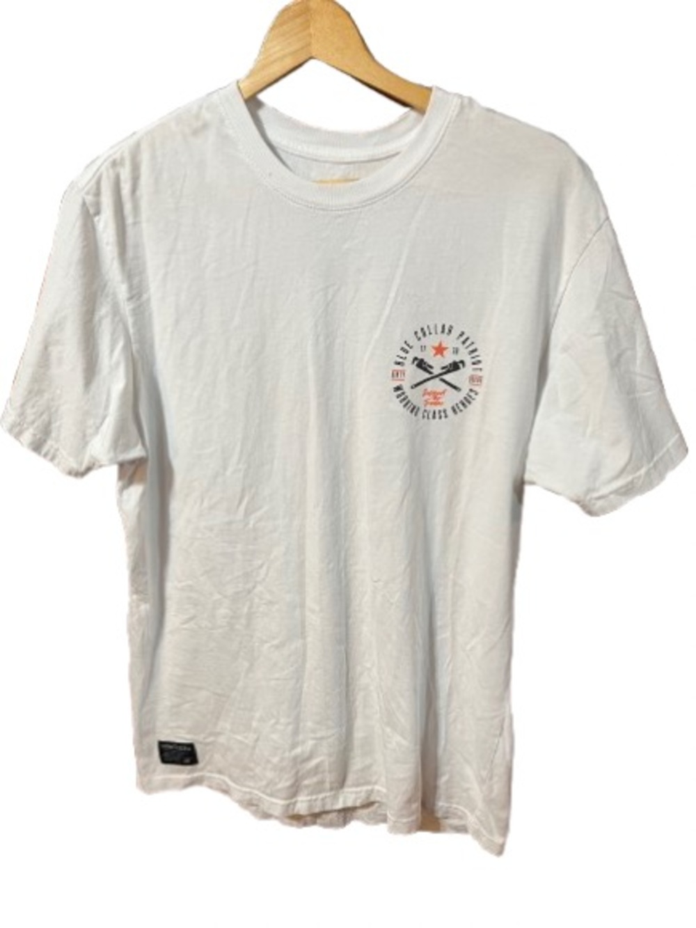 Howitzer Blue Collar Patriot Dirty Deeds Skull Graphic Men’s T-Shirt Size Large